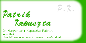 patrik kapuszta business card